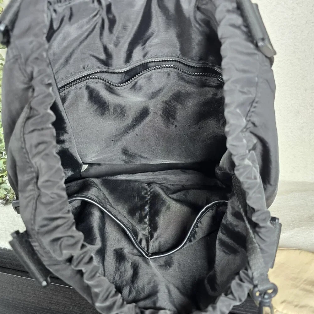 Beis The Sport Tote Black Travel Drawstring Backpack Adjustable Straps